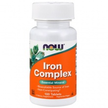 Витамины NOW Iron Complex 100 капсул